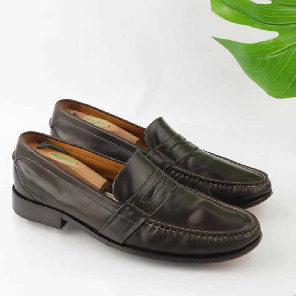Cole Haan Mens Douglas Penny Loafer Size 13 M Brown Leather Slip On Dress Shoe